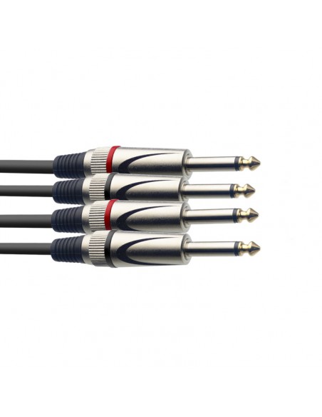 Twin cable, jack/jack (m/m), 3 m (10')