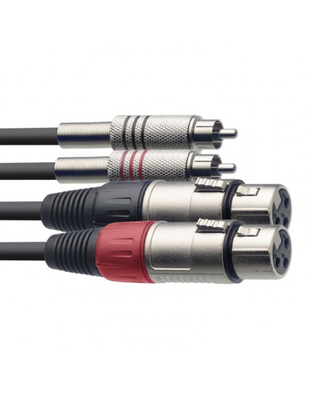 Twin cable, XLR/RCA (f/m), 3 m (10')