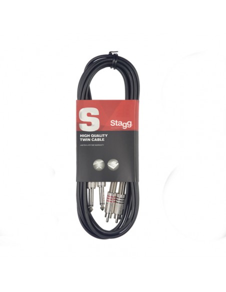 Twin cable, jack/RCA (m/m), 60 cm (2')