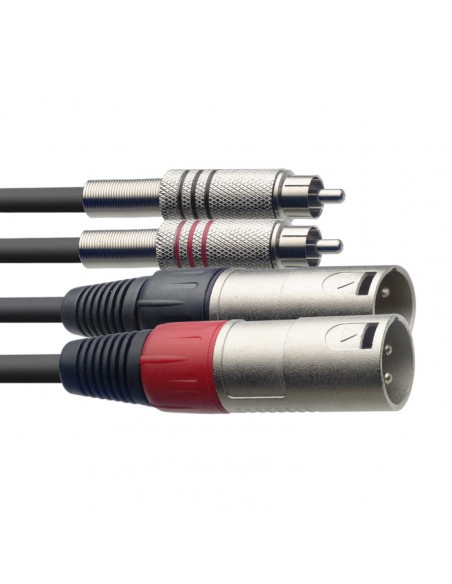 Twin cable, XLR/RCA (m/m), 60 cm (2')