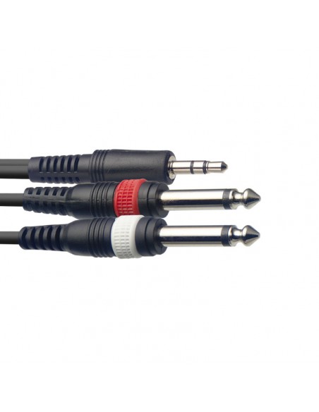 Y cable, mini jack/jack (1m/2m), 2 m (6')