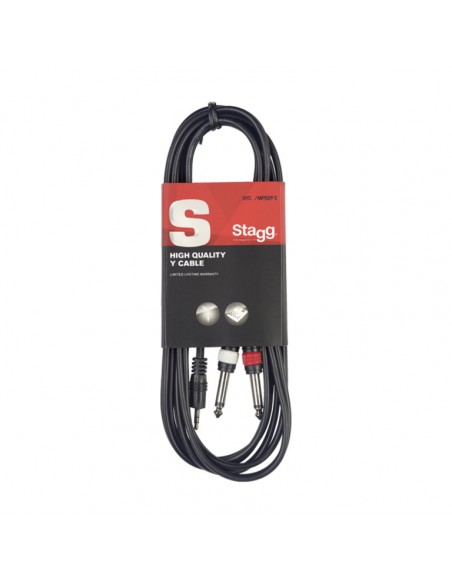 Y cable, mini jack/jack (1m/2m), 2 m (6')