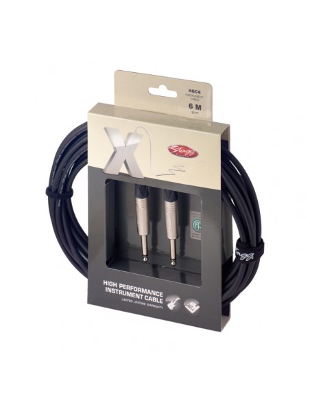 Instrument cable, jack/jack (m/m), 6 m (20')