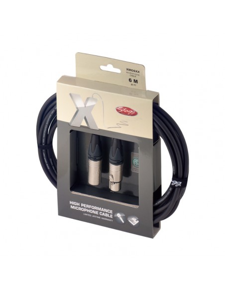 Microphone cable, XLR/XLR (m/f), 6 m (20')