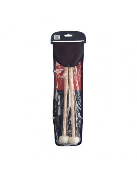 Timpani mallets with maple handle and 38 mm (1.5") round felt head