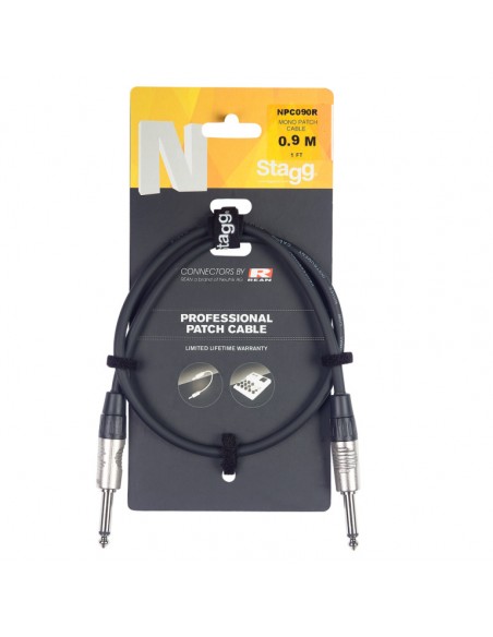 Patch cable, jack/jack (m/m), mono, 90 cm (3')