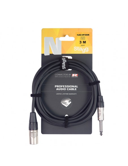 N series audio cable, jack/XLR (m/m), mono, 3 m (10')