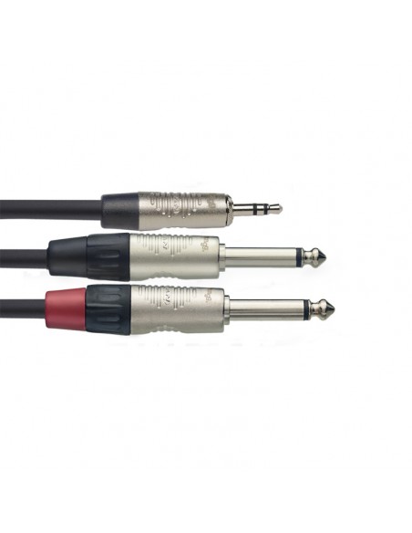 N series Y-cable, mini jack/jack (m/m), stereo/mono, 3 m (10')