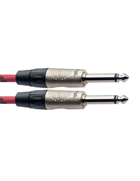 Instrument cable, jack/jack (m/m), 6 m (20'), red
