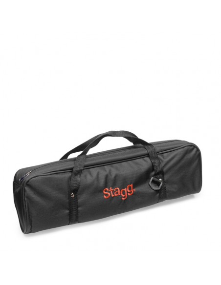Red plastic melodica with 32 keys and black and red bag