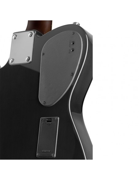4/4 cutaway electric folk guitar with solid spruce body, black