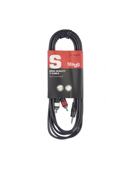 Y cable, mini jack/RCA (m/m), 6 m (20')