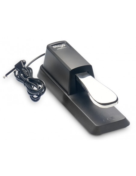 Universal sustain pedal for electronic piano or keyboard, with polarity switch