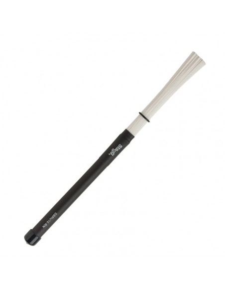Polybristle nylon brushes with black rubber handle grip