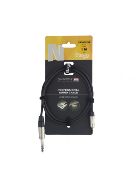 N series audio cable, mini jack/jack (m/m), stereo, 1 m (3')
