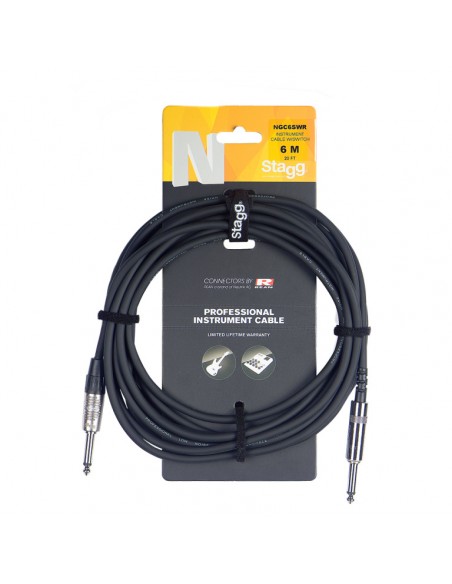 Instrument cable, jack/jack (m/m), 3 m (10'), with mute switch