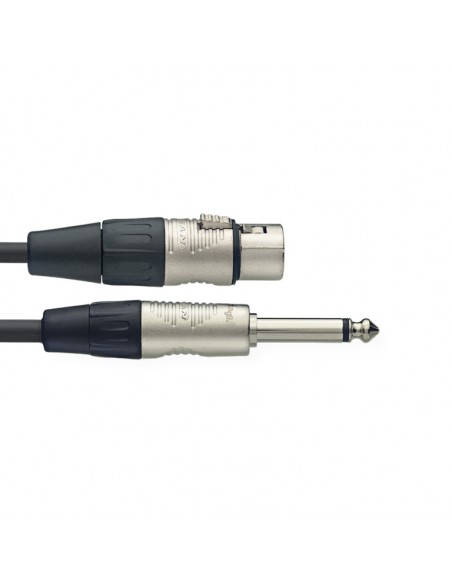 Microphone cable, XLR/jack (f/m), 1 m (3')