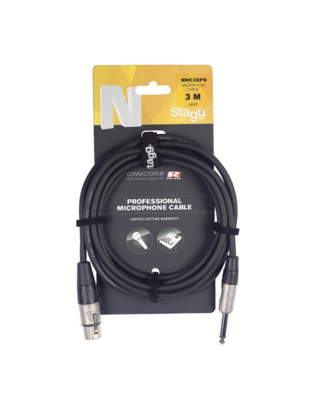 Microphone cable, XLR/jack (f/m), 1 m (3')