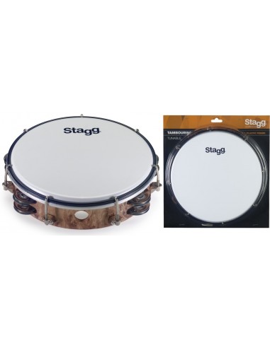 8" Tuneable plastic tambourine with 2...