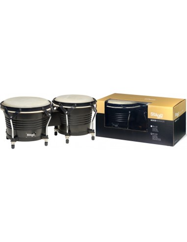 7.5" and 6.5" black Latin wood bongos