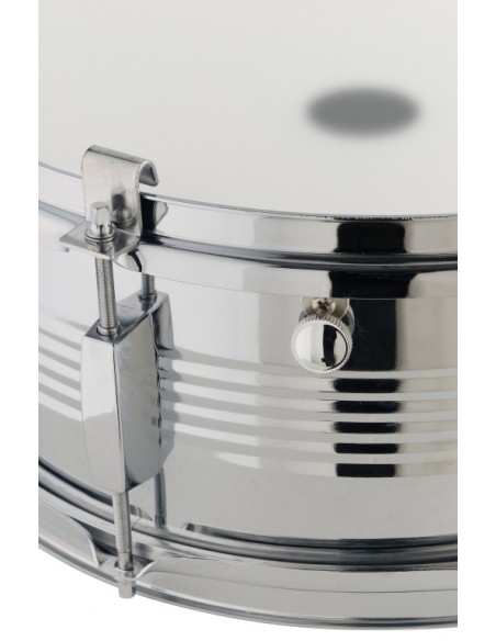 14 x 5.5" steel snare drum with 8 pairs of lugs