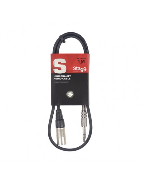 Audio cable, XLR/jack (m/m), 1 m (3'), symmetric