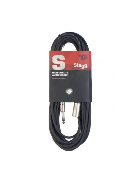 Audio cable, XLR/jack (m/m), 10 m (33'), symmetric