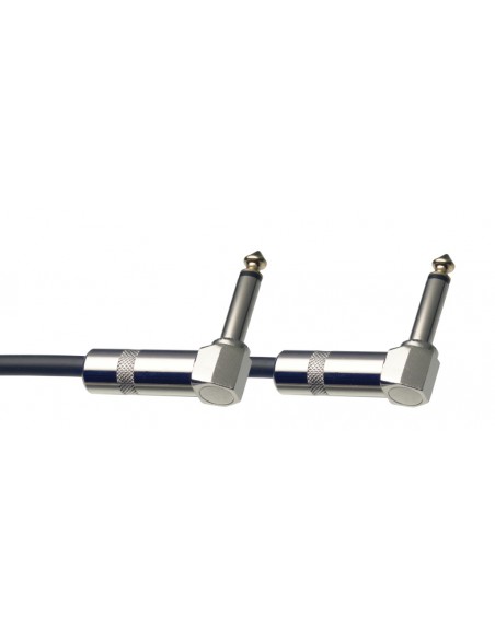 Mono patch cable, jack/jack (m/m, L-shaped), 60 cm (24"), metal