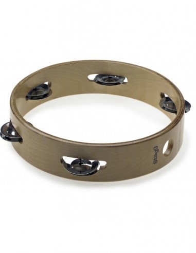 8" headless wooden tambourine with 1...