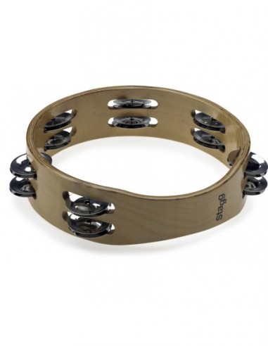 8" headless wooden tambourine with 2...