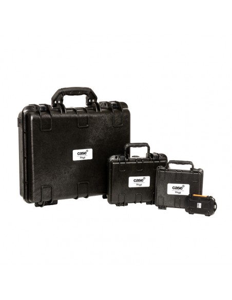 Water- and dustproof universal transport case with pick and pluck foam