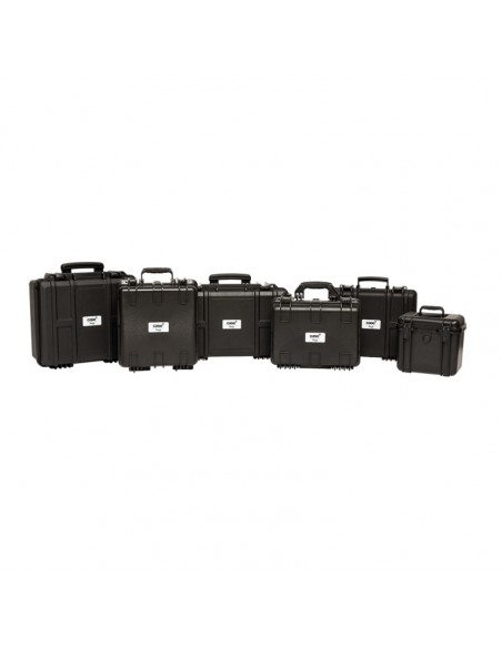 Water- and dustproof universal transport case with pick and pluck foam