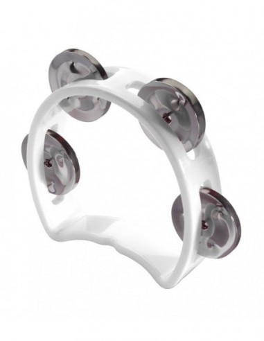 Plastic cutaway mini tambourine with...