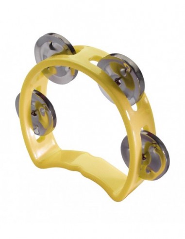 Plastic cutaway mini tambourine with...