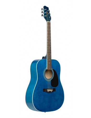 Blue dreadnought acoustic guitar with...