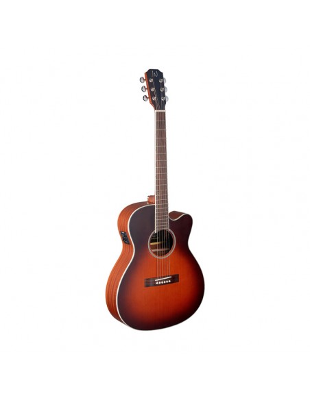4/4 cutaway acoustic-electric orchestra guitar with solid cedar top, Ezra series
