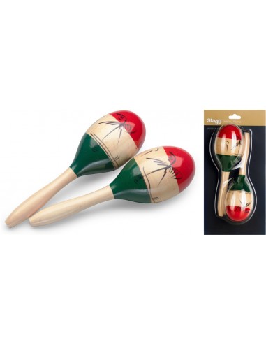Pair of oval wooden maracas, Mexican...