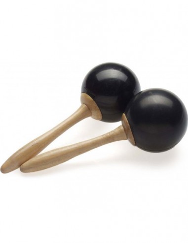 Pair of traditional fibre maracas, black