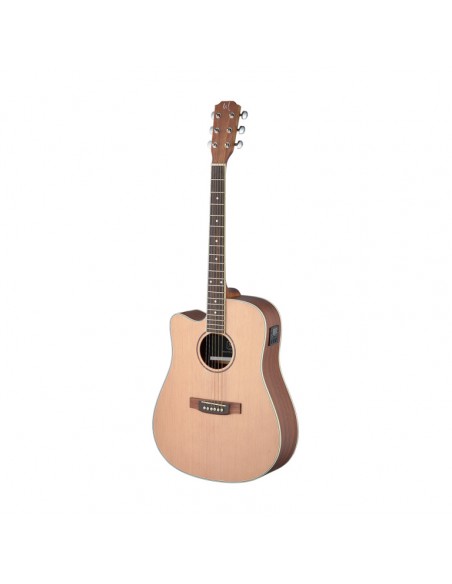 Asyla series 4/4 cutaway dreadnought acoustic-electric guitar, solid spruce top, left-handed model
