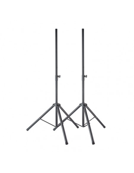 Metal speaker stand pair with folding legs