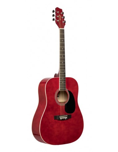 Red dreadnought acoustic guitar with...