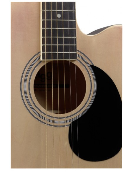 Auditorium cutaway acoustic-electric guitar with basswood top