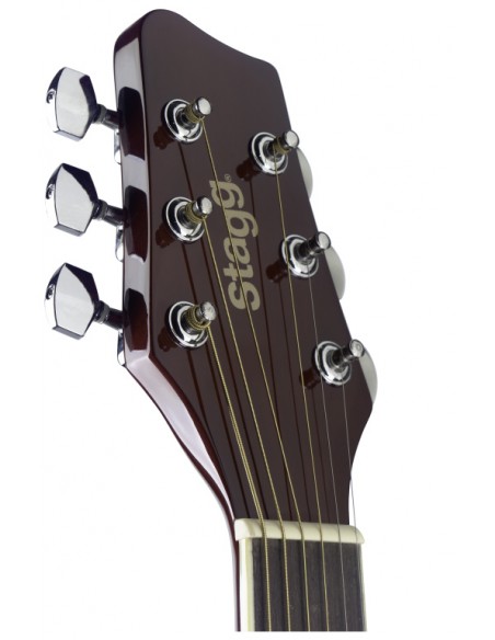 Sunburst auditorium cutaway acoustic-electric guitar with basswood top