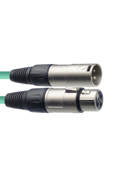 Microphone cable, XLR/XLR (m/f), 3 m (10'), green