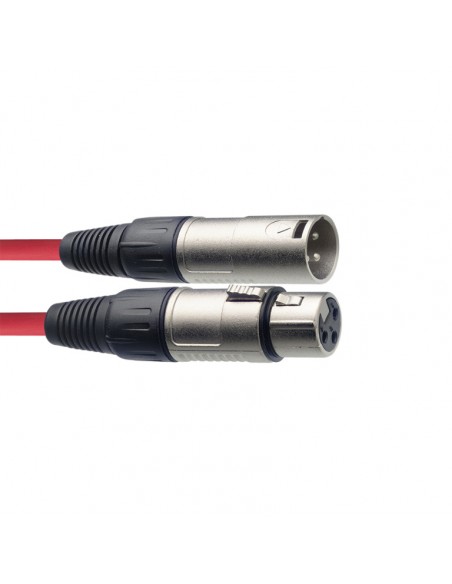 Microphone cable, XLR/XLR (m/f), 6 m (20'), red