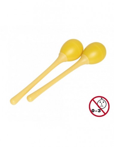 Pair of long handled plastic egg maracas