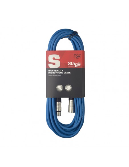 Microphone cable, XLR/XLR (m/f), 10 m (33'), blue