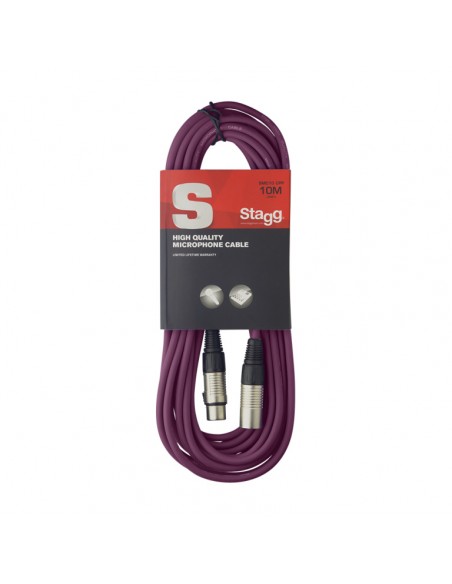 Microphone cable, XLR/XLR (m/f), 10 m (33'), purple