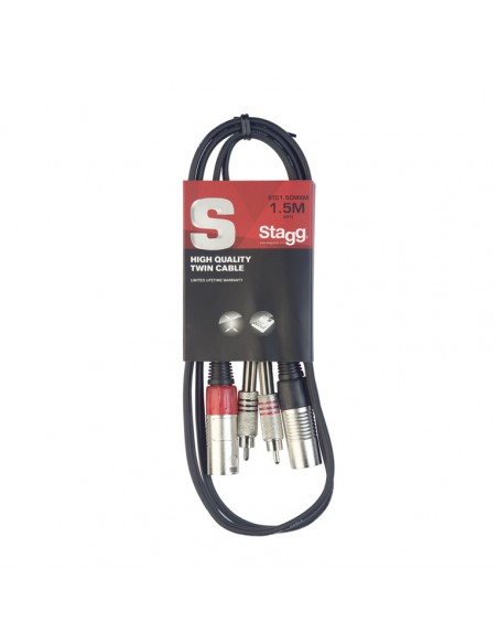 Twin cable, XLR/RCA (m/m), 1.5 m (5')