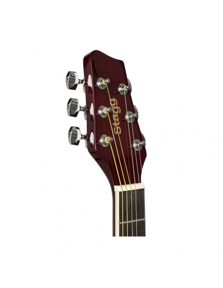 Natural dreadnought acoustic guitar with basswood top